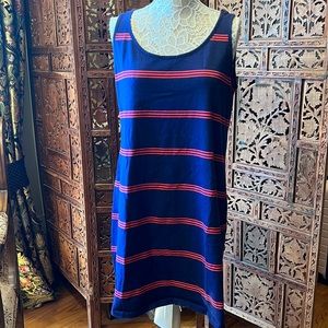 Tommy Hilfiger Blue and Red Striped Tank Dress